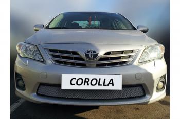 2 899 р.  Защита радиатора Стрелка11 Стандарт Toyota Corolla E140 седан рестайлинг (2009-2013) (черная)  с доставкой в г. Таганрог. Увеличить фотографию 2