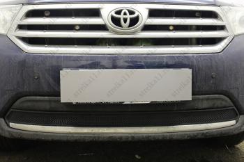 3 899 р. Защита радиатора Стрелка11 Стандарт  Toyota Highlander  XU40 (2010-2013) рестайлинг (черная)  с доставкой в г. Таганрог. Увеличить фотографию 1