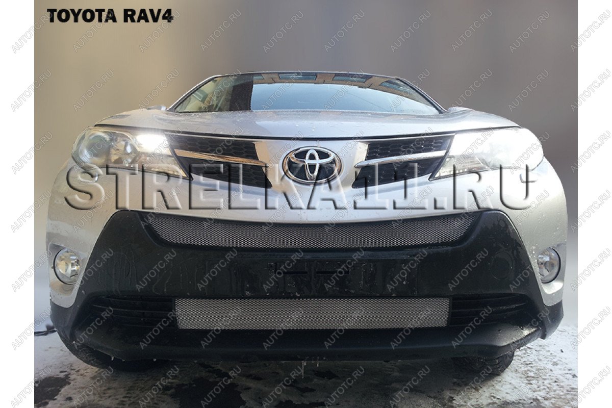 3 099 р. Защита радиатора (верх) Стрелка11 Стандарт  Toyota RAV4  XA40 (2012-2015) 5 дв. дорестайлинг (хром)  с доставкой в г. Таганрог