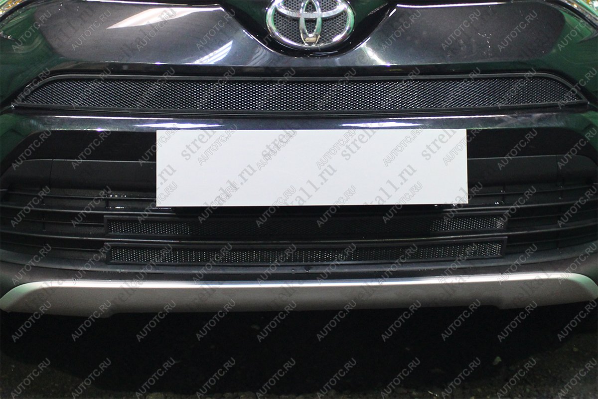 3 699 р. Защита радиатора (низ 2 части) Стрелка11 Стандарт  Toyota RAV4  XA40 (2015-2019) 5 дв. рестайлинг (черная)  с доставкой в г. Таганрог