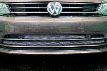  Защита радиатора (3 части) Стрелка11 Стандарт Volkswagen (Волксваген) Jetta (Джетта)  A6 (2015-2018) A6 седан рестайлинг