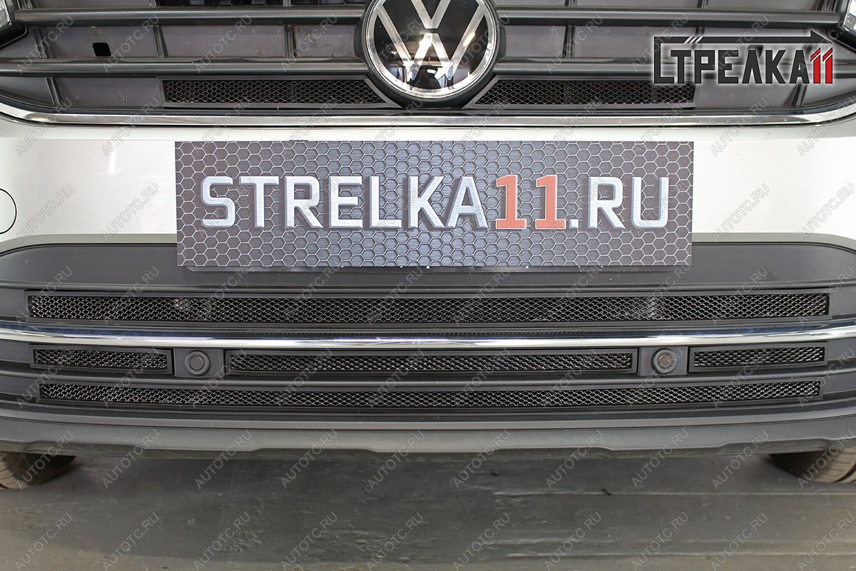 6 849 р. Защита радиатора (низ) Стрелка11 Стандарт Volkswagen Tiguan Mk2 рестайлинг (2020-2022) (черная)  с доставкой в г. Таганрог