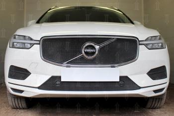 3 899 р. Защита радиатора (Inscription) (верх 2 части) Стрелка11 Стандарт  Volvo XC60 (2017-2022) (черная)  с доставкой в г. Таганрог. Увеличить фотографию 2