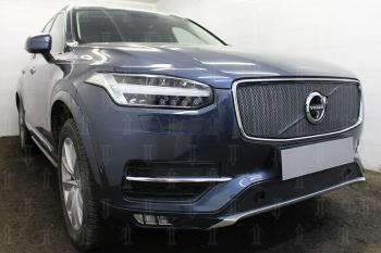 3 099 р. Защита радиатора (с парктроником) Стрелка11 Стандарт  Volvo XC90  L (2015-2019) дорестайлинг (черная)  с доставкой в г. Таганрог. Увеличить фотографию 2