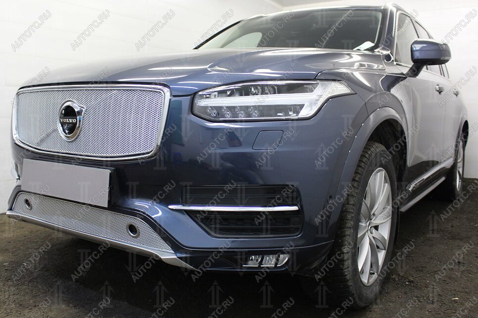 3 899 р. Защита радиатора (с парктроником) Стрелка11 Стандарт  Volvo XC90  L (2015-2019) дорестайлинг (хром)  с доставкой в г. Таганрог