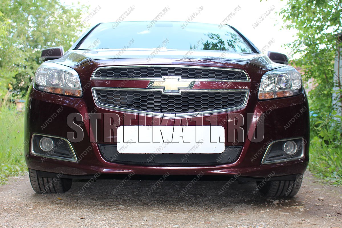 799 р. Зимняя заглушка решетки радиатора Стрелка11  Chevrolet Malibu ( 7,  8) (2008-2015) (черная)  с доставкой в г. Таганрог