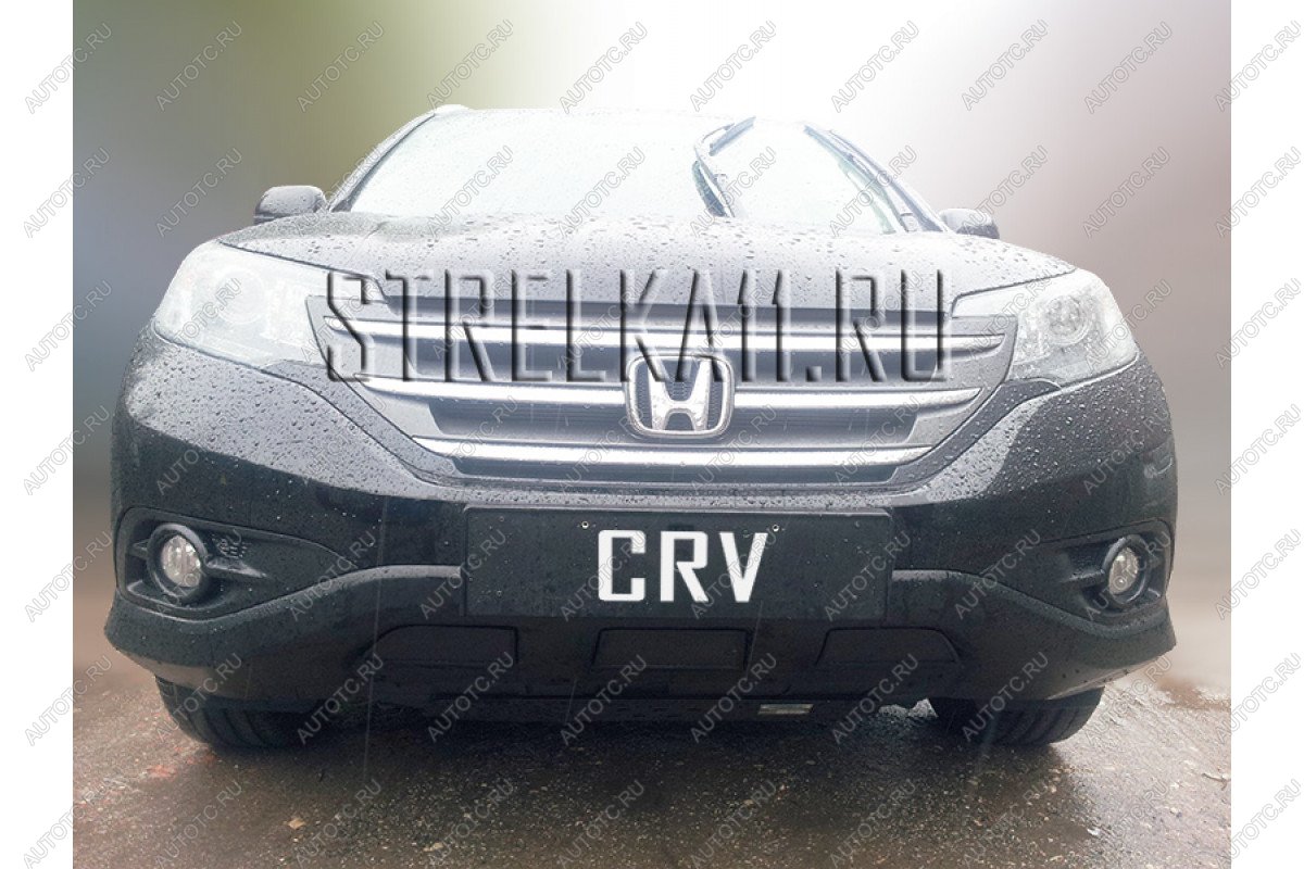 799 р. Зимняя заглушка решетки радиатора (V 2.4) Стрелка11 Honda CR-V RM1,RM3,RM4 дорестайлинг (2012-2015) (черная)  с доставкой в г. Таганрог