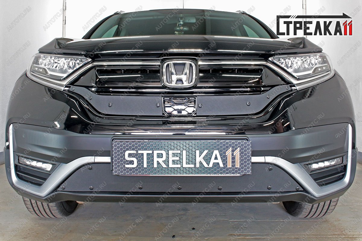 969 р. Зимняя заглушка решетки радиатора (низ) Стрелка11  Honda CR-V  RW,RT (2019-2022) рестайлинг (черная)  с доставкой в г. Таганрог