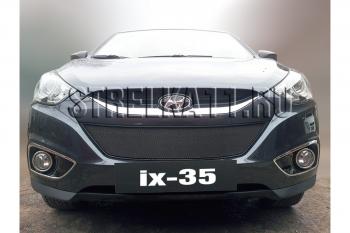 799 р. Зимняя заглушка решетки радиатора Стрелка11  Hyundai IX35  LM (2009-2013) дорестайлинг (черная)  с доставкой в г. Таганрог. Увеличить фотографию 2