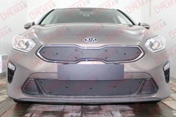 799 р. Зимняя заглушка решетки радиатора (низ с датчиком ACC) Стрелка11  KIA Ceed  3 CD (2018-2024) универсал, хэтчбэк (черная)  с доставкой в г. Таганрог. Увеличить фотографию 2