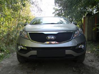 799 р. Зимняя заглушка решетки радиатора (низ) Стрелка11   KIA Sportage  3 SL (2010-2016) дорестайлинг, рестайлинг (черная)  с доставкой в г. Таганрог. Увеличить фотографию 2