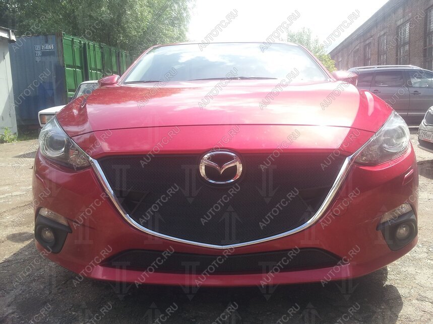 799 р. Зимняя заглушка решетки радиатора (низ) Стрелка11 Mazda 3/Axela BM дорестайлинг седан (2013-2016)  с доставкой в г. Таганрог