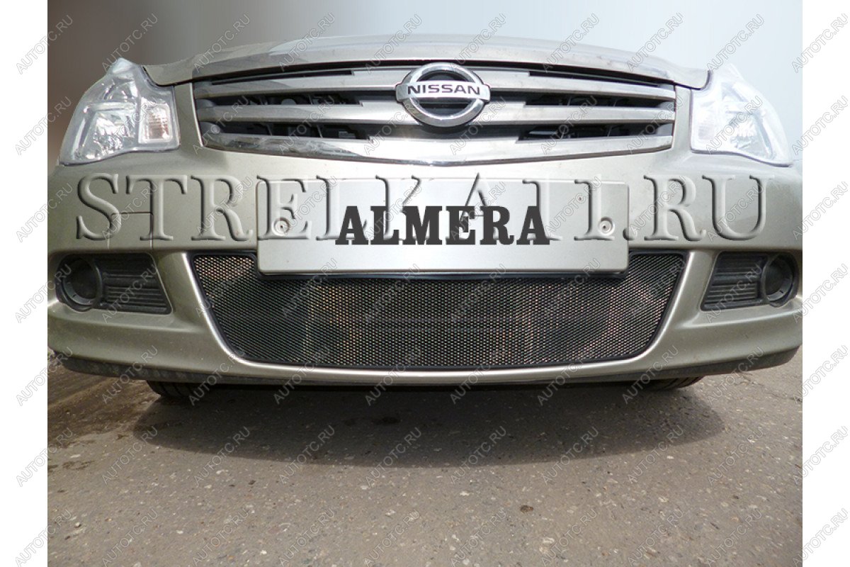 799 р. Зимняя заглушка решетки радиатора Стрелка11  Nissan Almera  G15 (2012-2019) седан (черная)  с доставкой в г. Таганрог