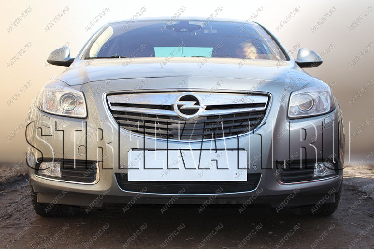 799 р. Зимняя заглушка решетки радиатора Стрелка11  Opel Insignia ( A,  А) (2008-2013) дорестайлинг седан, дорестайлинг универсал, дорестайлинг, хэтчбэк (черная)  с доставкой в г. Таганрог