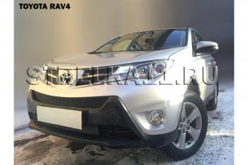 799 р. Зимняя заглушка решетки радиатора (верх) Стрелка11 Toyota RAV4 XA40 5 дв. дорестайлинг (2012-2015) (черная)  с доставкой в г. Таганрог. Увеличить фотографию 2