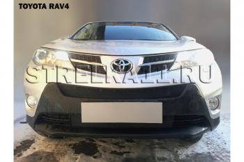 799 р. Зимняя заглушка решетки радиатора (низ) (Стандарт) Стрелка11  Toyota RAV4  XA40 (2012-2015) 5 дв. дорестайлинг (черная)  с доставкой в г. Таганрог. Увеличить фотографию 2