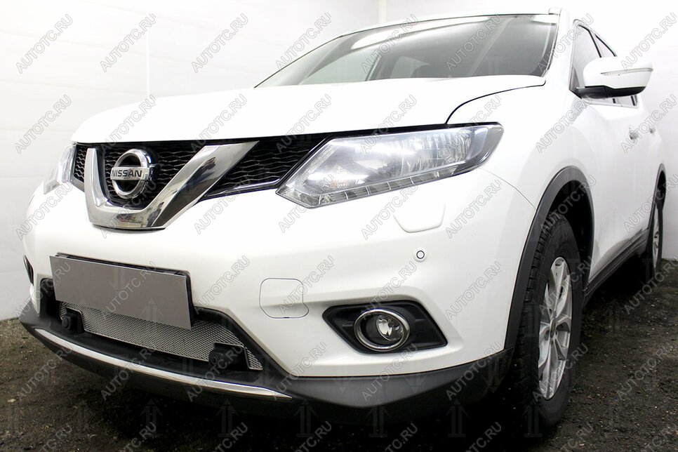 4 999 р. Защита радиатора (с парктроником) Стрелка11 PREMIUM  Nissan X-trail  3 T32 (2013-2018) дорестайлинг (хром)  с доставкой в г. Таганрог