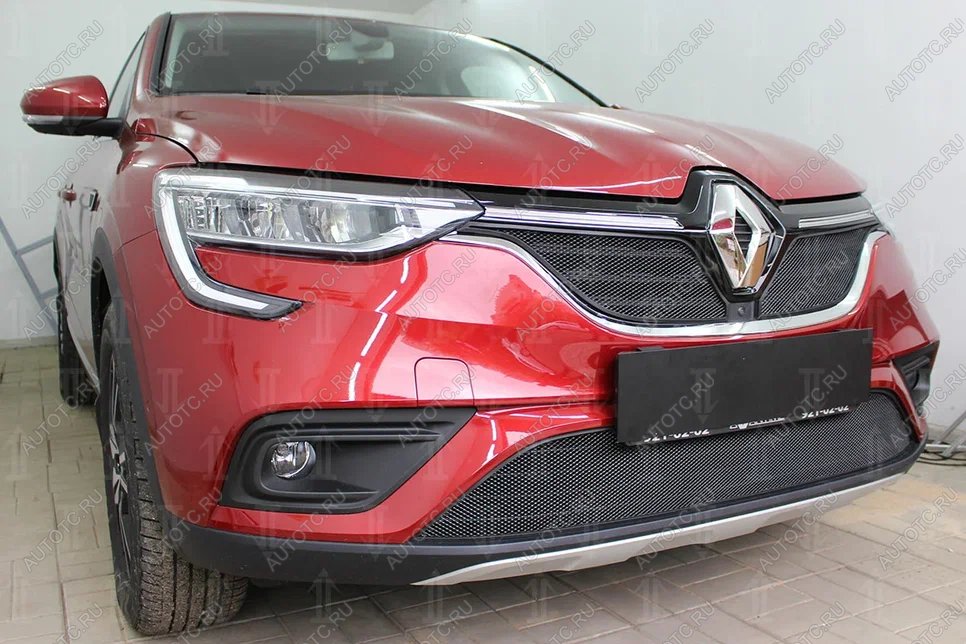 7 299 р.  Защита радиатора (верх, 2 части) Стрелка11 PREMIUM  Renault Arkana (2019-2024) (черная)  с доставкой в г. Таганрог