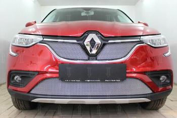 7 549 р. Защита радиатора (верх, 2 части) Стрелка11 PREMIUM  Renault Arkana (2019-2025) (хром)  с доставкой в г. Таганрог. Увеличить фотографию 2