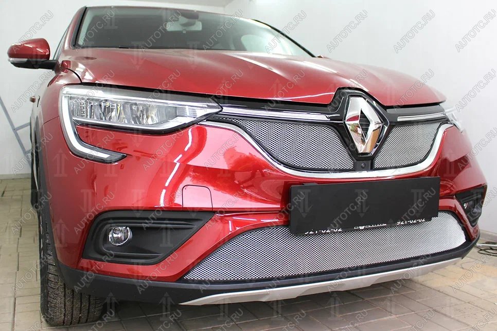 7 549 р. Защита радиатора (верх, 2 части) Стрелка11 PREMIUM  Renault Arkana (2019-2025) (хром)  с доставкой в г. Таганрог