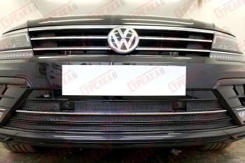 11 549 р. Защита радиатора (низ с парктроником) Стрелка11 Премиум Volkswagen Tiguan Mk2 дорестайлинг (2016-2020) (хром)  с доставкой в г. Таганрог. Увеличить фотографию 2