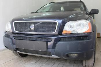 5 449 р. Защита радиатора (верх) Стрелка11 PREMIUM  Volvo XC90  C (2002-2006) дорестайлинг (черная)  с доставкой в г. Таганрог. Увеличить фотографию 2