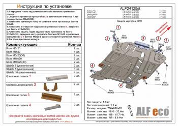 Защита картера и КПП (V-1,5 FWD) ALFECO Toyota (Тойота) Tank (Танк) (2016-2024)