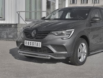 16 999 р. Защита переднего бампера (2 трубы Ø42 мм, нержавейка) SLITKOFF Renault Arkana (2019-2025)  с доставкой в г. Таганрог. Увеличить фотографию 2