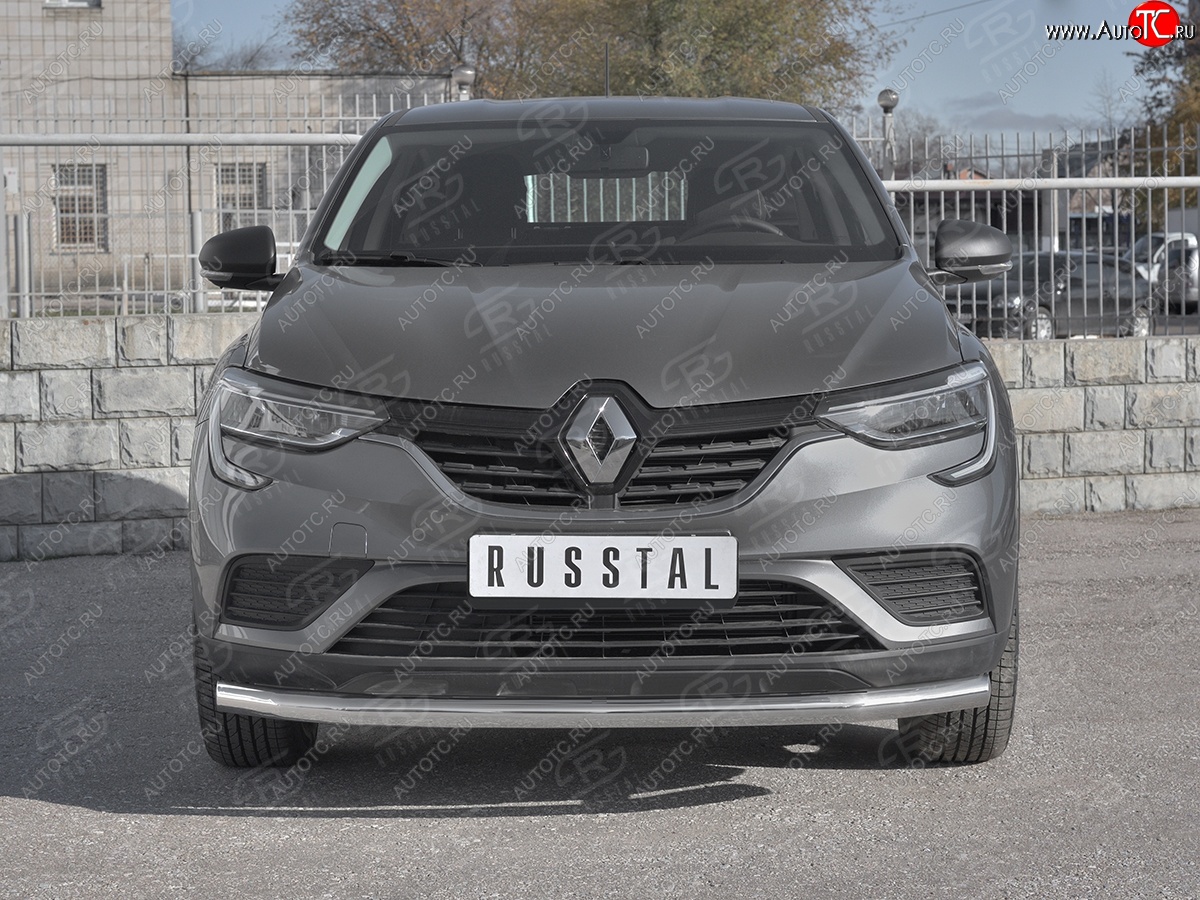 15 299 р. Защита переднего бампера (Ø 63 мм, нержавейка) SLITKOFF Renault Arkana (2019-2024)  с доставкой в г. Таганрог