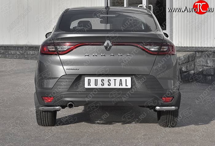 13 299 р. Защита заднего бампера (Ø42 мм уголки, нержавейка) SLITKOFF Renault Arkana (2019-2024)  с доставкой в г. Таганрог