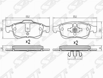 Колодки тормозные (передние) SAT Renault Fluence рестайлинг (2012-2016)