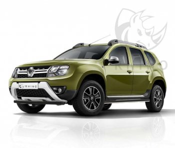 Пороги труба d63 ч. сталь SLITKOFF (v3) Renault Duster HS рестайлинг (2015-2021)