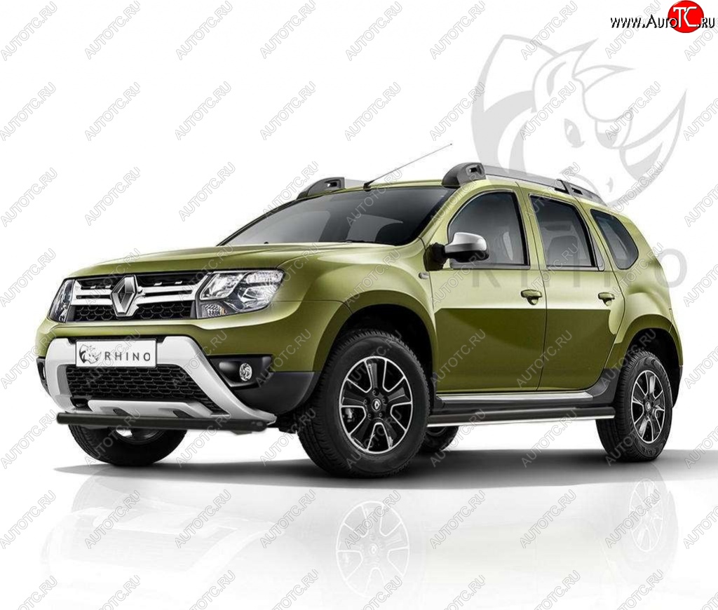 21 999 р. Пороги труба d63 ч. сталь SLITKOFF (v3) Renault Duster HS рестайлинг (2015-2021)  с доставкой в г. Таганрог