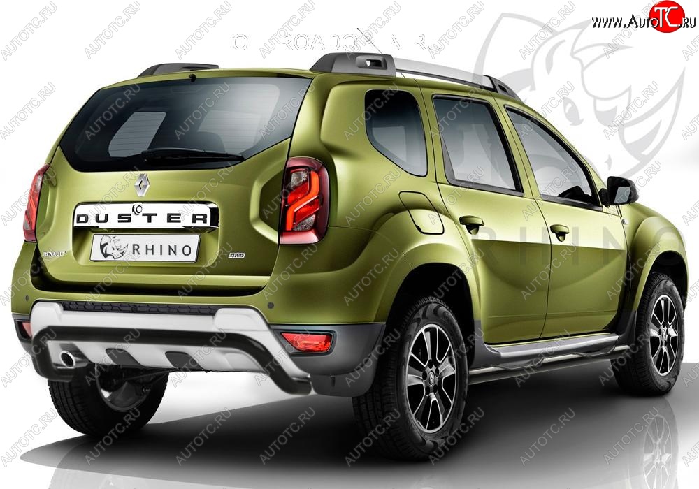 26 999 р. Пороги труба d76 с накладкой ч. сталь SLITKOFF. (v3) Renault Duster HS рестайлинг (2015-2021)  с доставкой в г. Таганрог