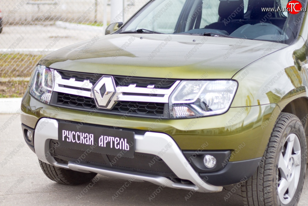 1 999 р. Защитная сетка решетки переднего бампера РА  Renault Duster  HS (2015-2021) рестайлинг  с доставкой в г. Таганрог