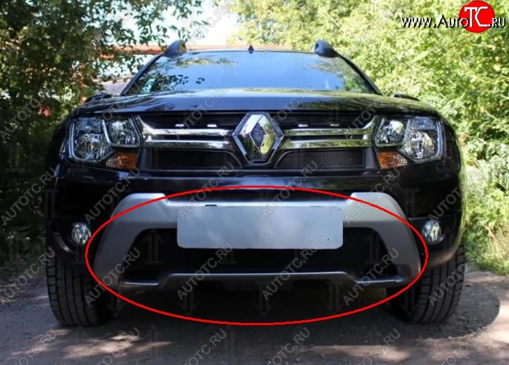 1 469 р. Нижняя защитная сетка на бампер Russtal (черная)  Renault Duster  HS (2015-2021) рестайлинг  с доставкой в г. Таганрог