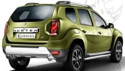 Защита порогов из круглой трубы диаметром 63 мм SLITKOFF Renault (Рено) Duster (Дастер)  HS (2015-2021) HS рестайлинг  (Сталь с полимерным покрытием. Цвет: серебристый)