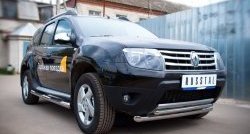 17 999 р. Защита переднего бампера (2 трубыØ63 и 42 мм, нержавейка) SLITKOFF Renault Duster HS дорестайлинг (2010-2015)  с доставкой в г. Таганрог. Увеличить фотографию 3