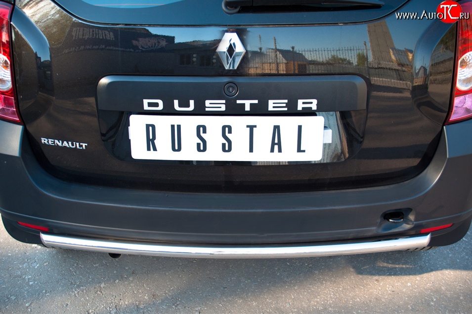 14 249 р. Защита заднего бампера (Ø42 мм, нержавейка, 4х2) SLITKOFF Renault Duster HS дорестайлинг (2010-2015)  с доставкой в г. Таганрог