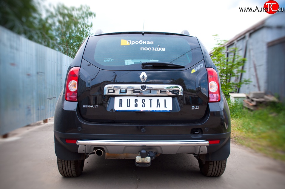 6 999 р. Одинарная защита заднего бампера из трубы диаметром 42 мм (4x4) SLITKOFF Renault Duster HS дорестайлинг (2010-2015)  с доставкой в г. Таганрог