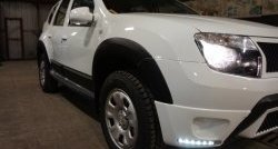 3 299 р. Накладки на боковые части переднего бампера с LED ДХО Drive Renault Duster HS дорестайлинг (2010-2015) (Неокрашенная)  с доставкой в г. Таганрог. Увеличить фотографию 2