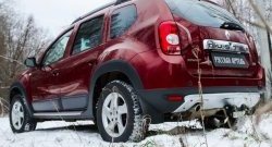 4 999 р. Накладка на задний бампер RA Renault Duster HS дорестайлинг (2010-2015) (Поверхность шагрень (серый металлик))  с доставкой в г. Таганрог. Увеличить фотографию 2