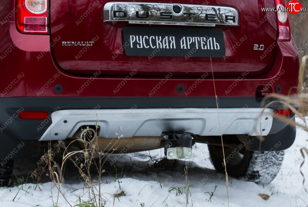 4 999 р. Накладка на задний бампер RA Renault Duster HS дорестайлинг (2010-2015) (Поверхность шагрень (серый металлик))  с доставкой в г. Таганрог