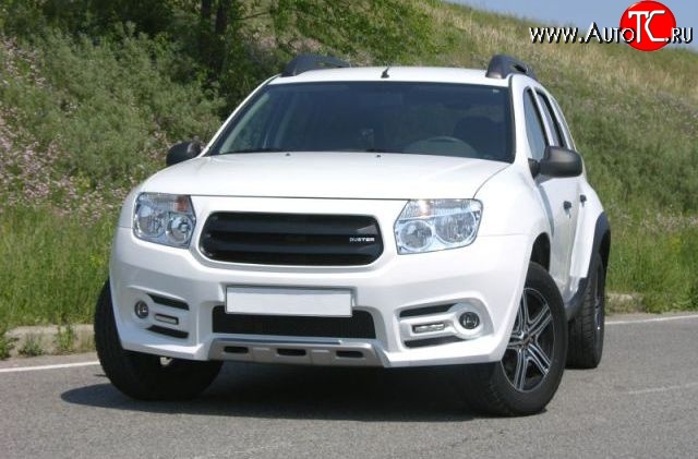 15 999 р. Передний бампер Sport Renault Duster HS дорестайлинг (2010-2015) (Неокрашенный)  с доставкой в г. Таганрог