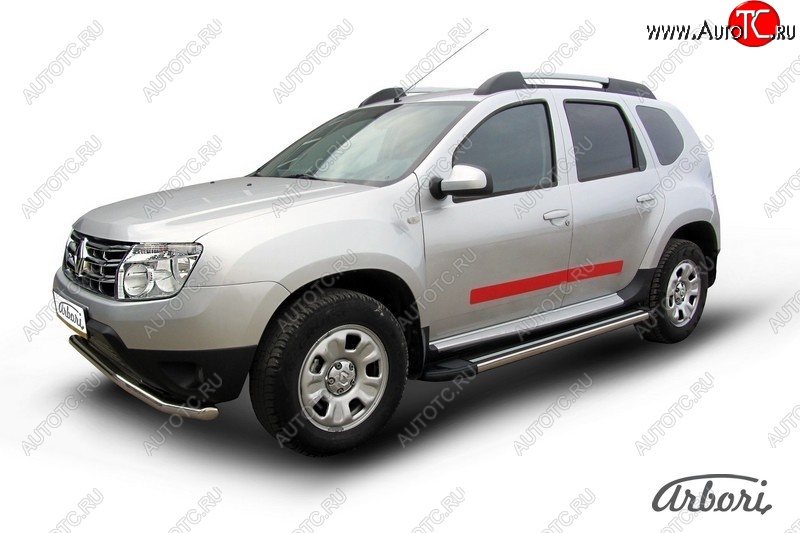 12 509 р. Порожки для ног Arbori Luxe Black Renault Duster HS дорестайлинг (2010-2015)  с доставкой в г. Таганрог