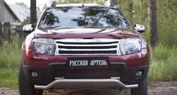 2 179 р. Защитная сетка решетки переднего бампера (c дхо и обвесом) РА Renault Duster HS дорестайлинг (2010-2015)  с доставкой в г. Таганрог. Увеличить фотографию 2