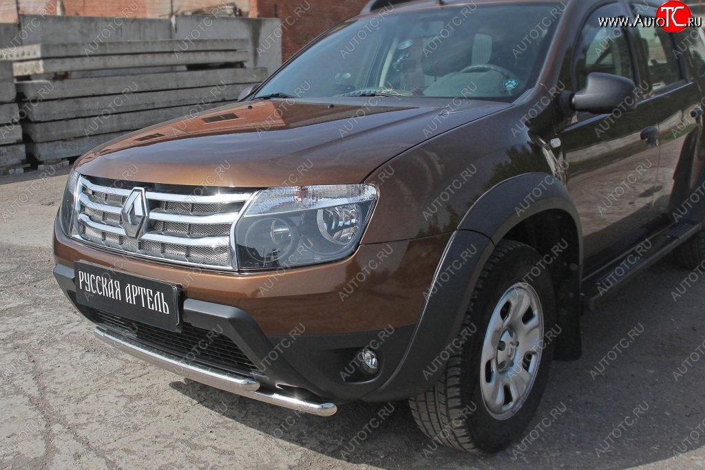 689 р. Защитная сетка решетки радиатора РА (металлик)  Renault Duster  HS (2010-2015) дорестайлинг  с доставкой в г. Таганрог