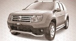 Фигурная защита переднего бампера диаметром 57 мм Slitkoff Renault Duster HS дорестайлинг (2010-2015)