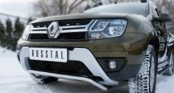 12 599 р. Защита переднего бампера (Ø42 мм волна, нержавейка) SLITKOFF Renault Duster HS рестайлинг (2015-2021)  с доставкой в г. Таганрог. Увеличить фотографию 2