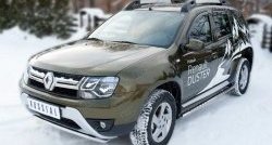 12 599 р. Защита переднего бампера (Ø42 мм волна, нержавейка) SLITKOFF Renault Duster HS рестайлинг (2015-2021)  с доставкой в г. Таганрог. Увеличить фотографию 4